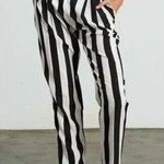 Sans Souci NWT Striped Lightweight Satin Feel Trouser Ankle Pant XL Black White Photo 0