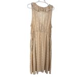 Old Navy Tan Polka Dot Midi Dress maternity ruffle sleeveless XL pockets flowy Photo 1