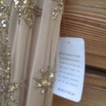 Pisarro Nights Nights Blush Beige Beaded Sequin Gown Dress 10 Tan Photo 13