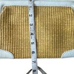 J.Crew  Straw White Faux Leather Trim Clutch‎ Bag Checkered Interior Photo 7