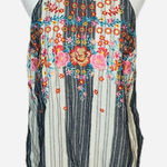 Savanna Jane Striped Boho Embroidered Tassel Hem Tank Top Photo 0