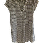 Oh! Mama medium blouse v neck maternity navy blue heart white tie back Photo 0