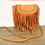 Lucky Brand Loredo leather coral boho fringe crossbody bag Photo 0