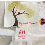 Anthropologie fig & flower Smocked Semi-Sheer Peasant with rainbow Embroidered Flowers Boho Photo 4