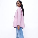 ZARA  STRAIGHT BLAZER JACKET Pastel Pink Color Size S NEW Photo 5