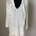 En Crême En Creme Hooded Fringe Off White/ Cream Sweater Photo 0