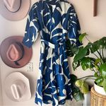 SEVENTY VENEZIA Tropical Leaf Maxi Dress Women’s‎ SIZE 42 LARGE vacation NEW Blue Photo 7