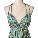 R.Vivimos Halter Deep V Neck Sexy Patchwork Mini Dresses Blue Size L Photo 4