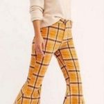 Free People NWT  Float On Pants In Mustard Plaid Size 27 Photo 0