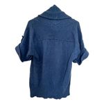Fenn Wright Manson  Blue Short Sleeve Sweater Top With Button Sleeves Photo 3