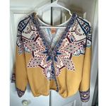 Flying Tomato Women's Boho Blouse M Multicolor Aztec Print Faux Wrap Emb… Photo 0