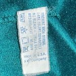 Vanity Fair Vintage  Velour Embroidered Housecoat Robe Small Turquoise 1/2‎ Zip Photo 6
