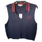 We Wore What NEW Women’s Size Medium Navy Blue Tennis V-Neck Polo Tank Top Photo 5