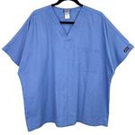 Cherokee Workwear Solid Light Blue Scrub Top Shirt Size XL Photo 0