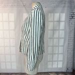 Loft Ann Taylor  White and Navy Blue Striped linen Blazer Jacket Size Medium Photo 3