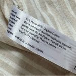 Eileen Fisher Cream White Striped Organic Cotton Lightweight Pull-On Pants Large Photo 8