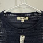 Madewell Crochet Knit Cutaway Tank Cropped Cotton Blend Ink Blue XS NWT Photo 3