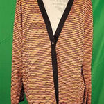 Misook Exclusively  Woman‎ Womens Orange Black Cardigan 2X *Pulls* Photo 0
