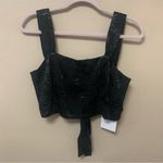 Sabina Musayev Burgundy Jacquard Crop Top Black Size XS Photo 3