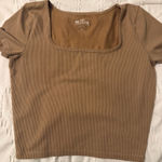 Hollister  Top Crop Brown Ribbed Photo 0