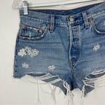 Levi's  501 Floral Embroidered Denim Cutoff Shorts 28 Photo 2