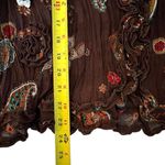Essentials by Milano Womens Y2K Fairy Paisley Beaded Top Size XL Button Up Boho Brown Photo 6