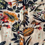 Philosophy  Multicolor Tropical Floral Button Up Cropped Blouse with Raw Edges S Photo 3