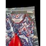 VTG 60s Woolworth Primstyle Blouse NWT Red White Blue Paisley Made in Japan M Size M Photo 11