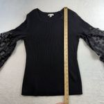 Cato  14 / 16 Top Lace Bell Sleeves Black Whimsigoth Fairy Ribbed Pullover Fitted Photo 8
