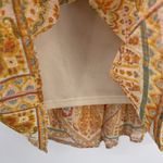 Rose + Olive Lined Flowy Hippie Top Womens Small Orange Metallic Gold Polyester Photo 3