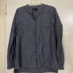 Vince . Patch Pocket Shirt Blue Rinse Button down Chambray Mandarin Collar XS Photo 1