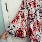 Soft Surroundings Blouse Floral Tassel Pom Pom Trim Tiered Boho Festival Size XL Photo 5