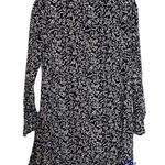 Lucca Long Sleeve Navy Blue And White Leaf Print Short Dress Size XS Photo 1