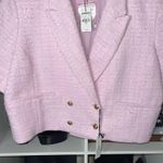 EXPRESS  Tweed Cropped Short Sleeve Blazer in Souvenir Pink Style: 06956716 Photo 7