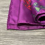 Ascher London Silk Scarf Red‎ Rose Floral Fuchsia Purple 100% Silk Made in Italy Photo 5