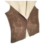 Naked Zebra Vest Top Womens L Super Soft Faux Suede Sherpa Lightweight Brown Photo 1