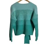 Parker Hampton Teal Blue Colorblock Tie Hem Crewneck Sweater Size Large Photo 9