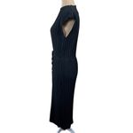 ZARA Pleated Midi Dress Cap Sleeve Size S Small Black Lightweight Slit Photo 1