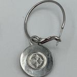 Earrings Vintage “Steelers” Signed Hoop Style Silver Photo 3