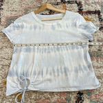 Aerie blue tie dye cropped keyhole tie front top Photo 4