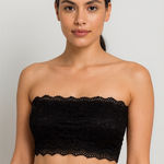CHUNS Black Lace Bandeau Tube Top Size F Photo 0