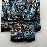 Alberto Makali  Blue, White & Brown Printed 3/4 Sleeve Shirtigan Size L‎ Photo 2
