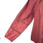 American Eagle  Medium Top Semi-Sheer Crochet Keyhole Tassels Smocked Neck Cotton Photo 2