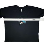 Majestic  NHL San Jose Sharks Women’s Scoop Neck Black Logo T-Shirt Size 2XL Photo 3