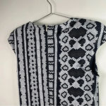 Just Cavalli  Black And White Printed Short Sleeve Knee Length Dress Photo 4