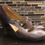 Coclico brown burnished leather wood Mary Janes 40 Women’s Size 10 Photo 1