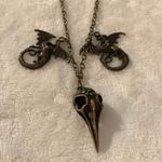 Unique bird skull dragon necklace, one of the kind Photo 2