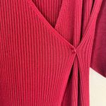 ASOS  burgundy short sleeve ribbed sweater wrap dress size 10 Photo 3