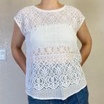 Forever 21 White Lace Detailed Short Sleeve Shirt Photo 1