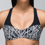 Lululemon  Shanti Surf Sport Bikini Top in Pretty Palm Black Angel Wing / Black Photo 0